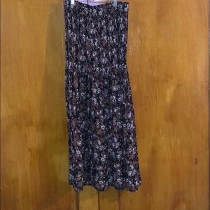 Black and Brown Express Floral Peasant Skirt